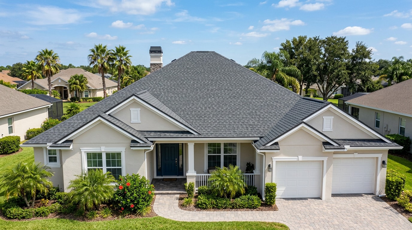 Newly installed roof on a Sarasota, FL home representing roofing financing options