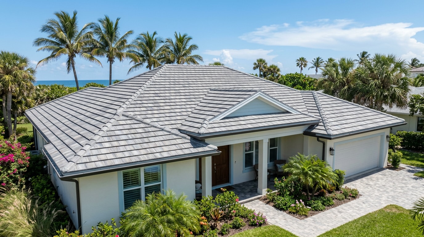 Finished tile roof on a coastal home in Venice, FL