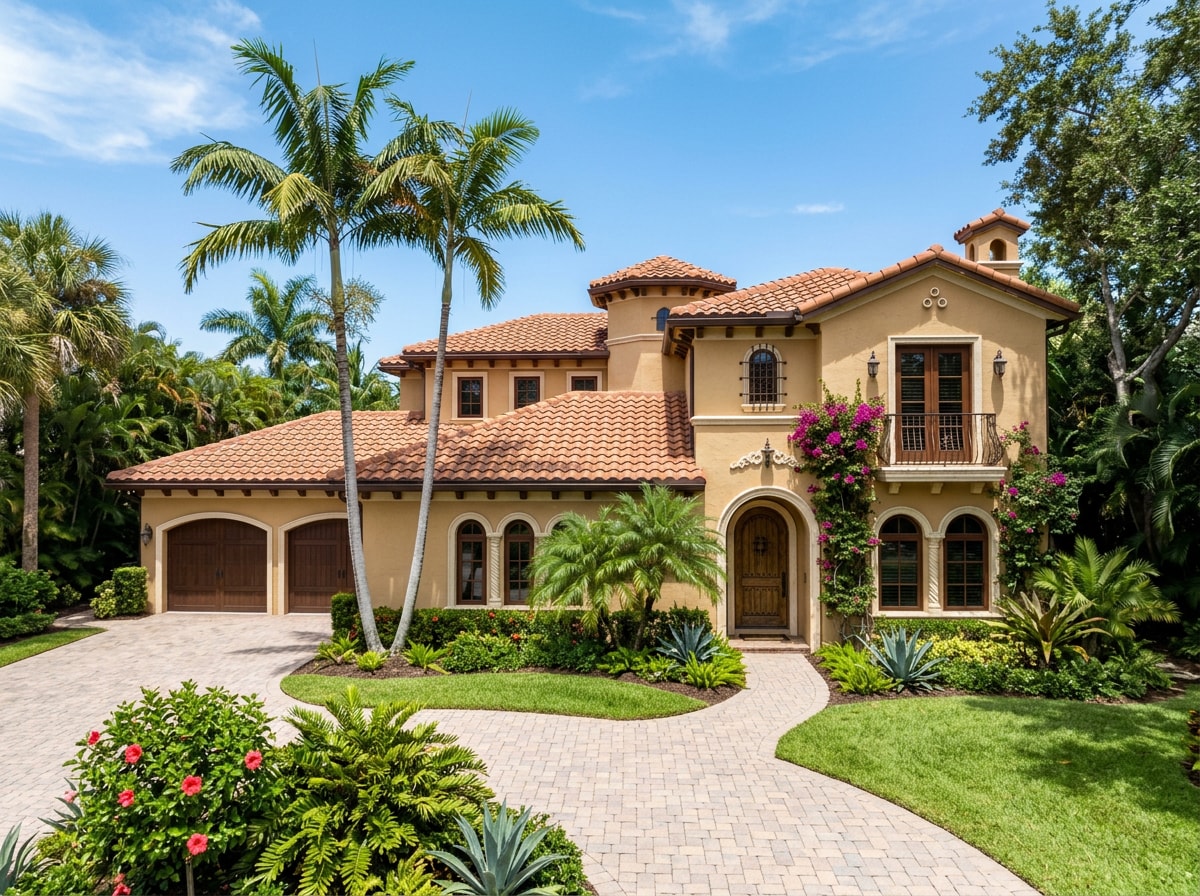 Spanish-style home in Manatee County with a concrete tile roof