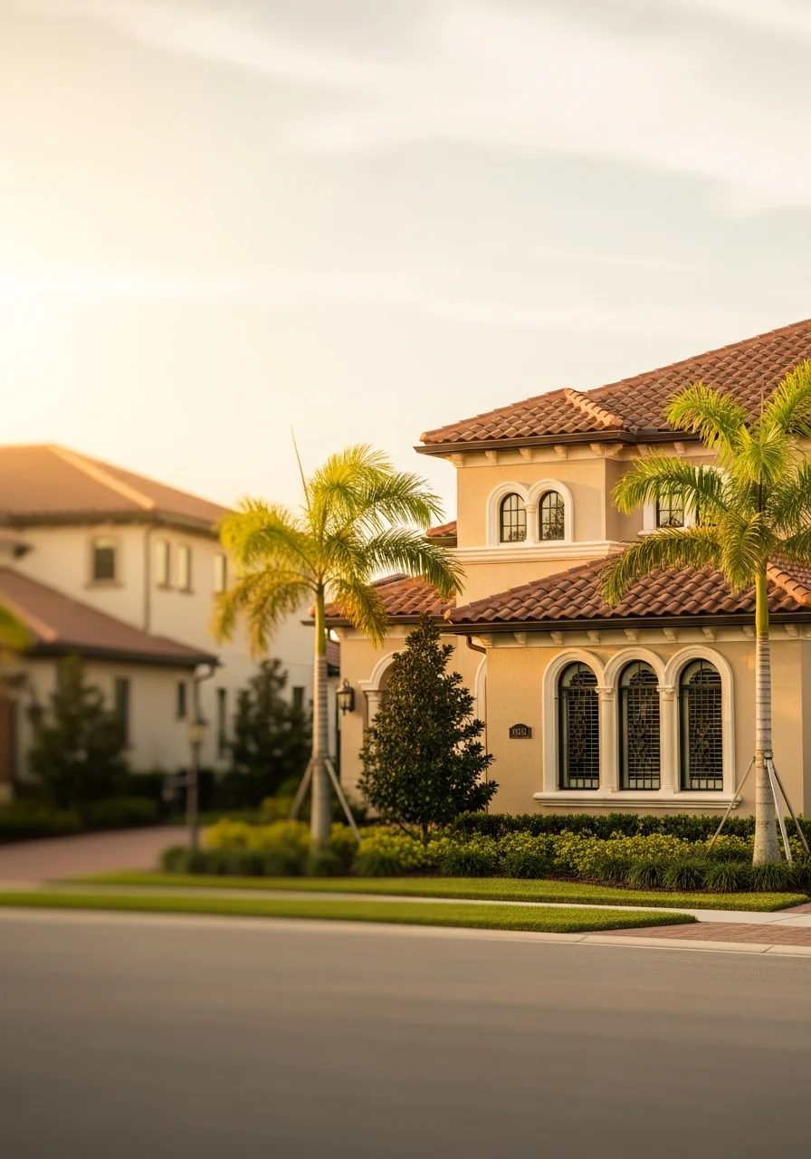 Lakewood Ranch residential street showing consistent architectural style and community standards.