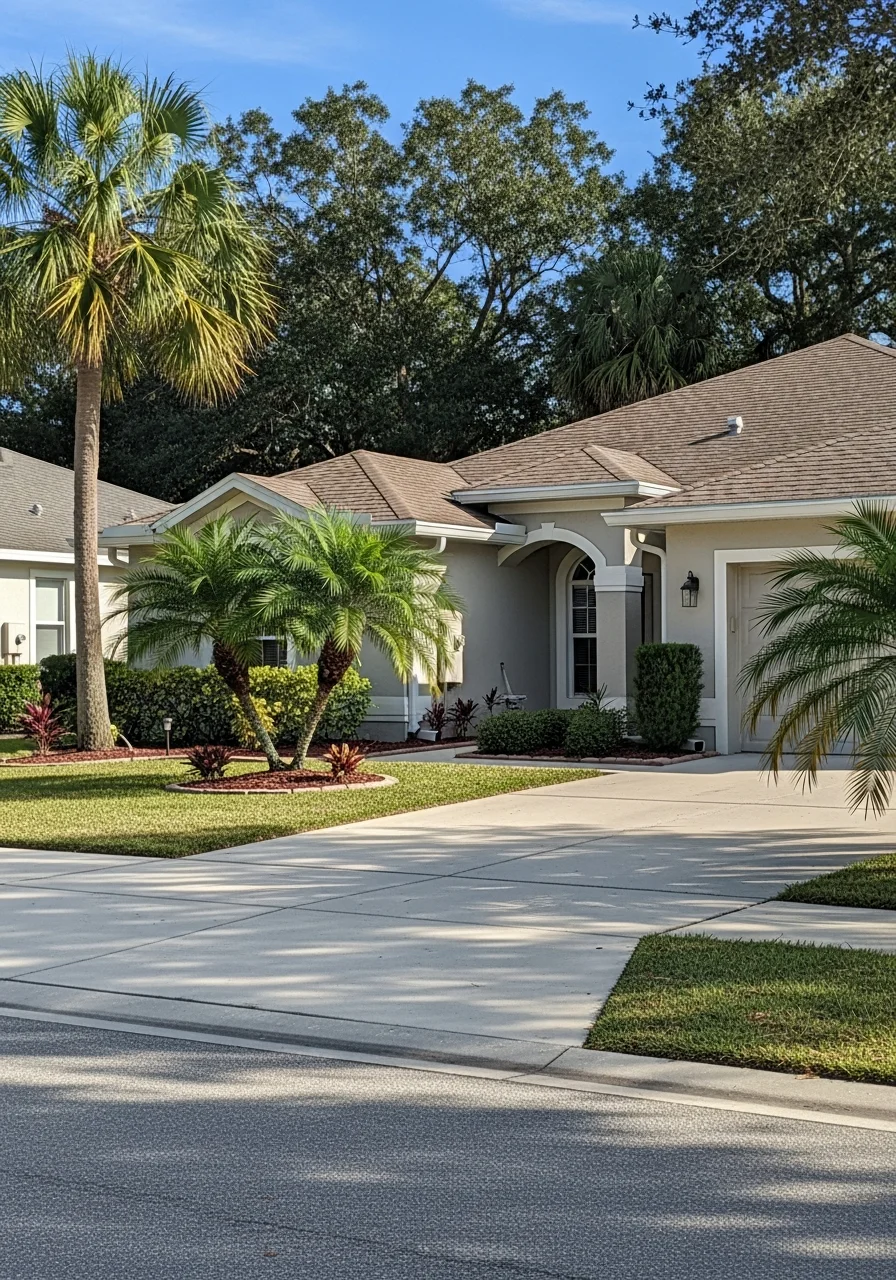 North Port property exterior showing well-maintained home in residential development area.